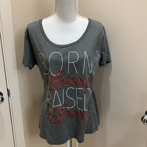 Born raised Disney glitter tee